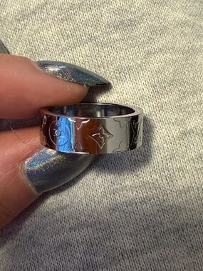 Silver Monogram Band Ring